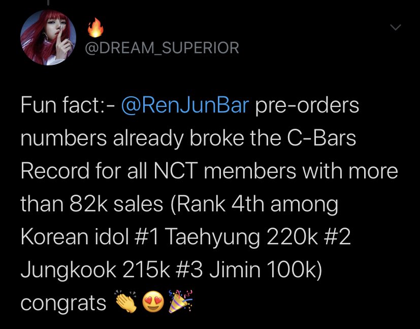 renjunbar ordered a total of 82,077 copies of reload, making him the highest among nct members and fourth gen male idols, ranking only after bts