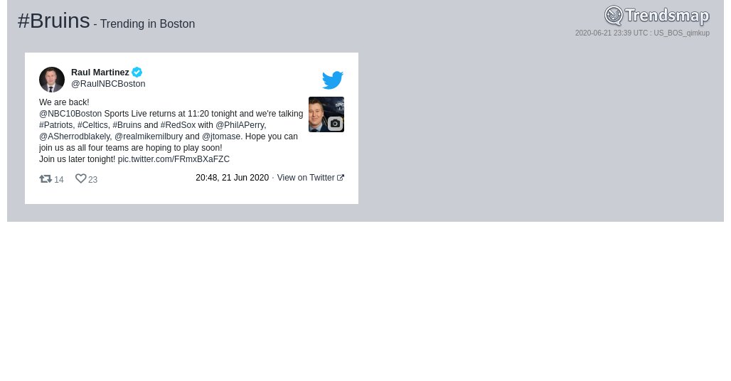 Trendsmap Boston tweet media