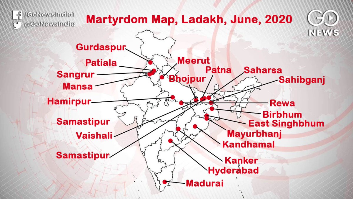 The soldiers of #BiharRegiment martyred in #LadakhClash belonged to 9 different states.
More details at gonewsindia.com