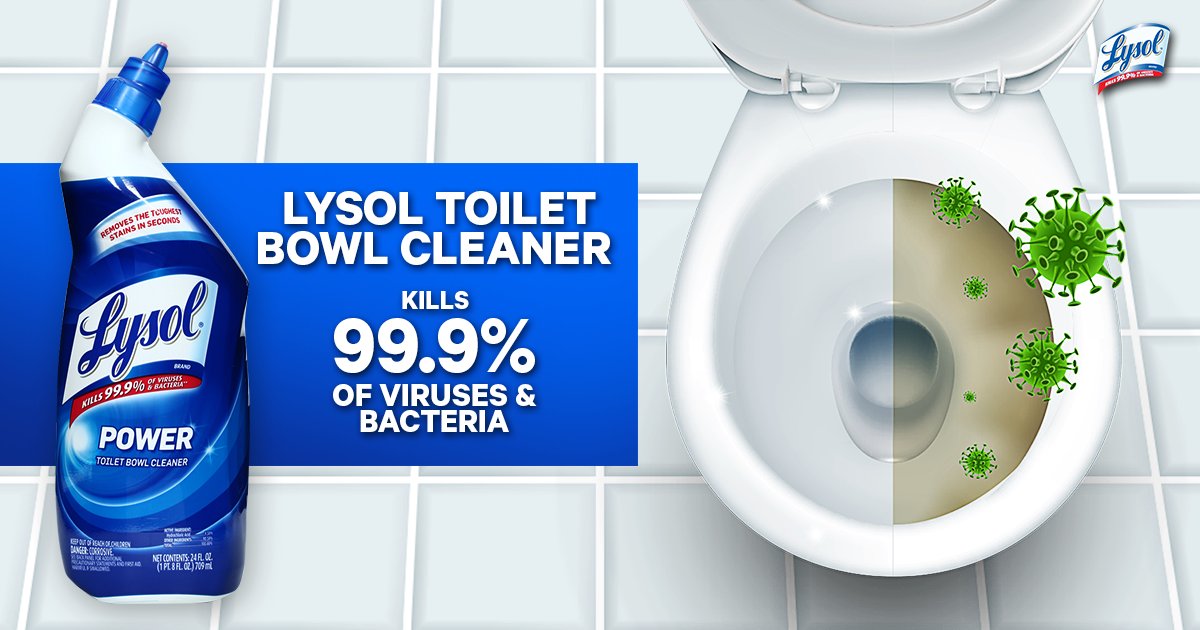 LysolPH_'s tweet photo. Don't let viruses and bacteria lay claim on your toilets. Disinfect regularly to keep the family safe and healthy. #BreakTheChainOfInfection https://t.co/bveESI2urb