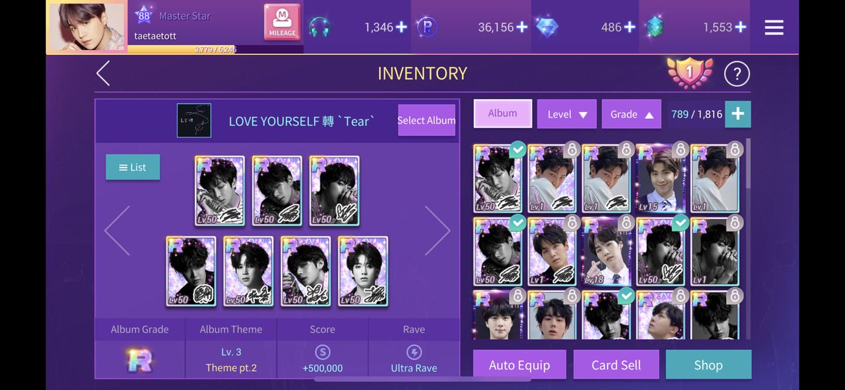 taetaetott's tweet photo. goodbye #superstarbts it was a fun and frustrating journey #ssbts
card collection pt.1 https://t.co/jown9gV668