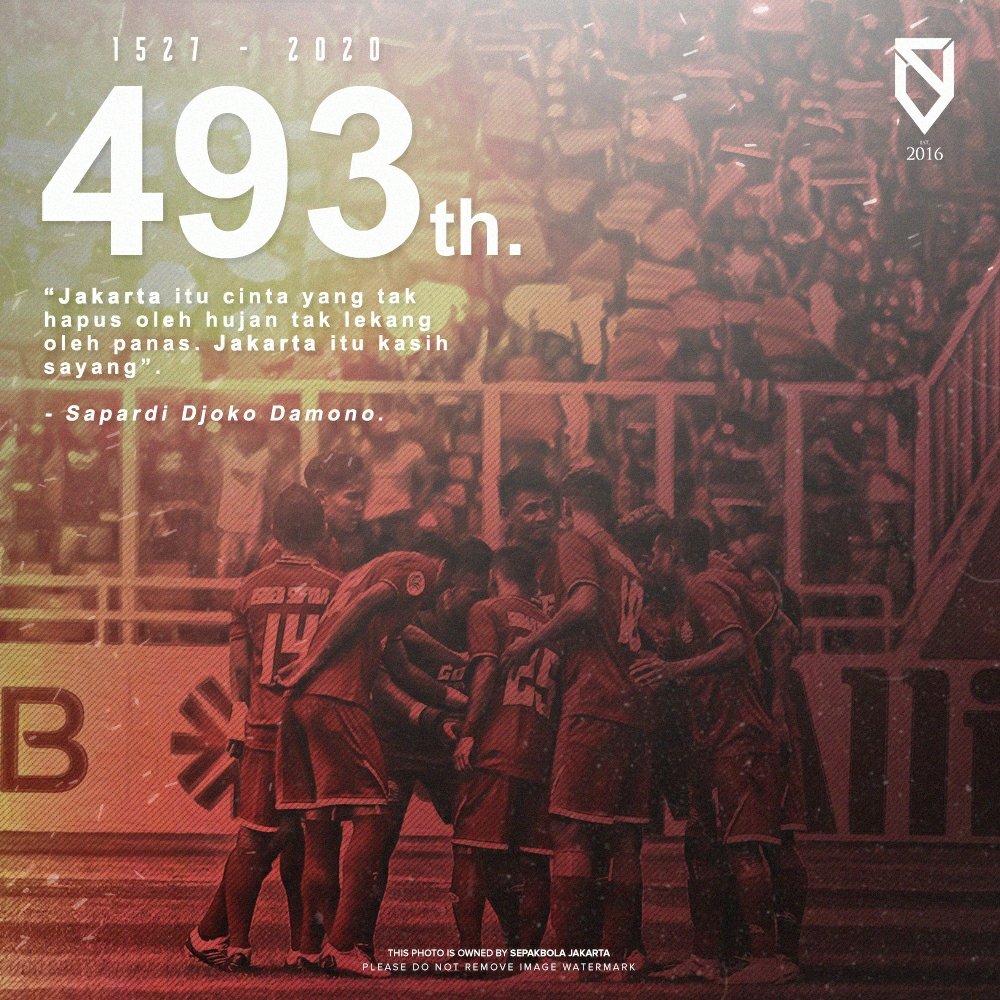 Bola_Jakarta's tweet photo. "Aku bercerita tentang Jakarta. Tempat terbaik untuk bertemu dan juga rumah yang kusebut rindu". #Jakarta493
-
#SepakbolaJakarta https://t.co/mVU9E2c5YI