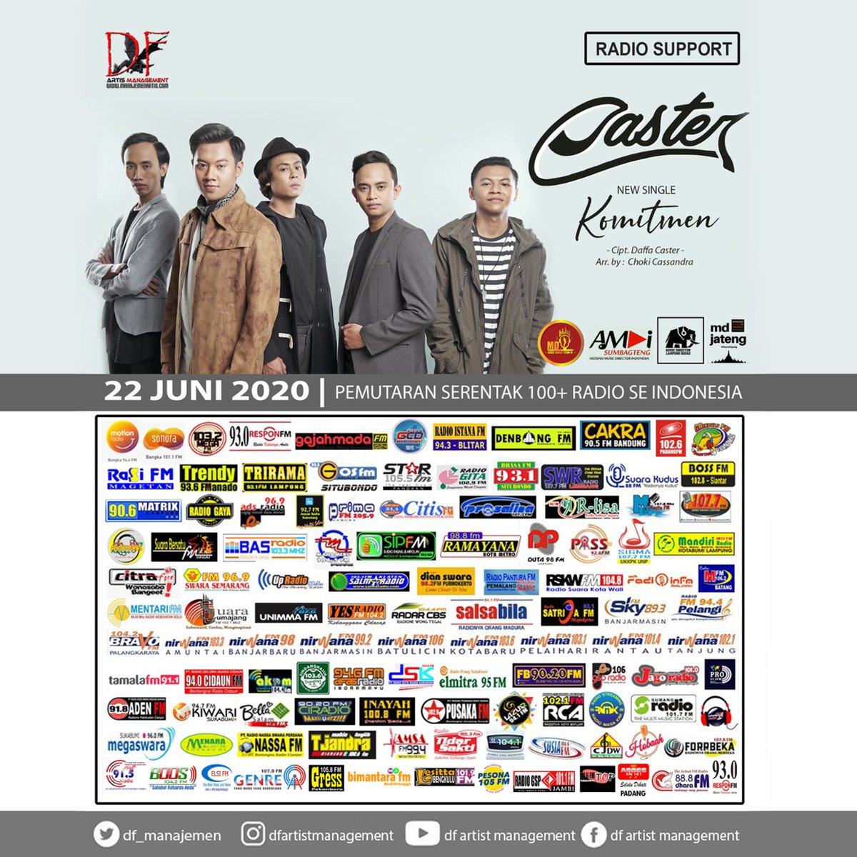 Today at 2 PM PS @casterofficial_ - Komitmen, 
<a href="/df_manajemen/">DF ARTIS MANAJEMEN</a> 
@df_artist180

 stay tune...