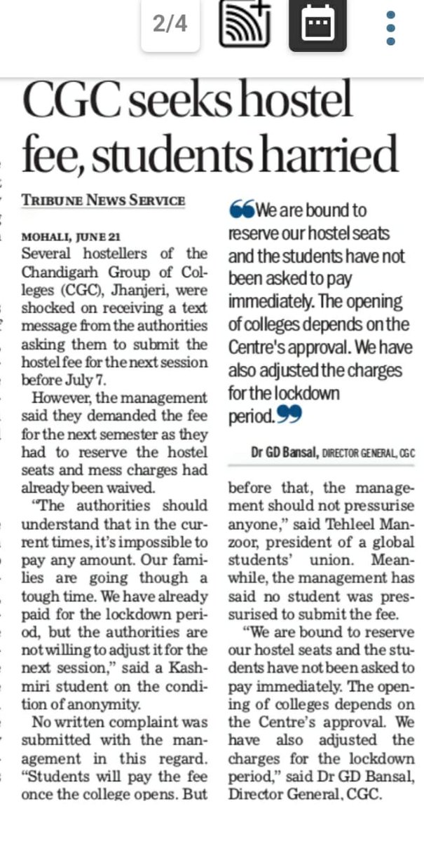 AkashVe86869951's tweet photo. Hello Mr @GirishDayalan 
@cgcjhanjeri forcing{ those student who will left this hostel in next sem } to clear their rooms till 1 july.Also they forcing student to pay fees for booking rooms in this pandemic. booking can be from writing  application..Director is telling lie... https://t.co/itZYtjbyr5