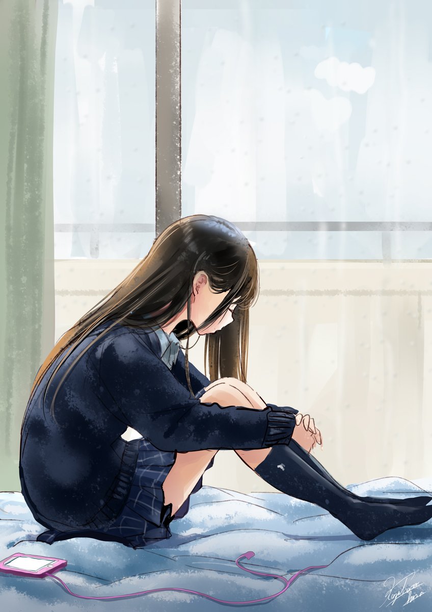 「今日は一日雨だったなぁ… 」|和遥キナのイラスト