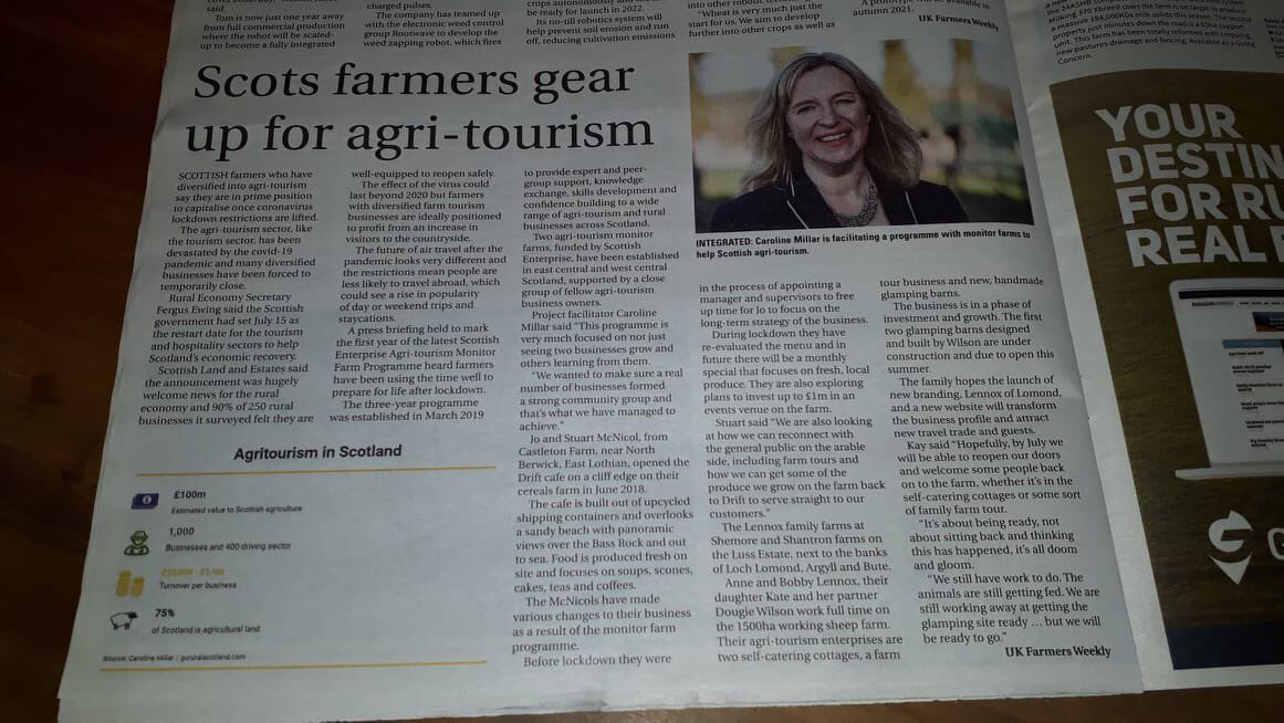 Just been sent this by friends in Canterbury, New Zealand. Thanks <a href="/FarmersWeekly/">Farmers Weekly</a> &amp; <a href="/FarmersWeeklyNZ/">Farmers Weekly NZ</a> covering <a href="/scotent/">Scottish Enterprise</a> #agritourism Monitor Farm progress. <a href="/DRIFTeatdrink/">Drift Coffeehouse</a> @LennoxOf