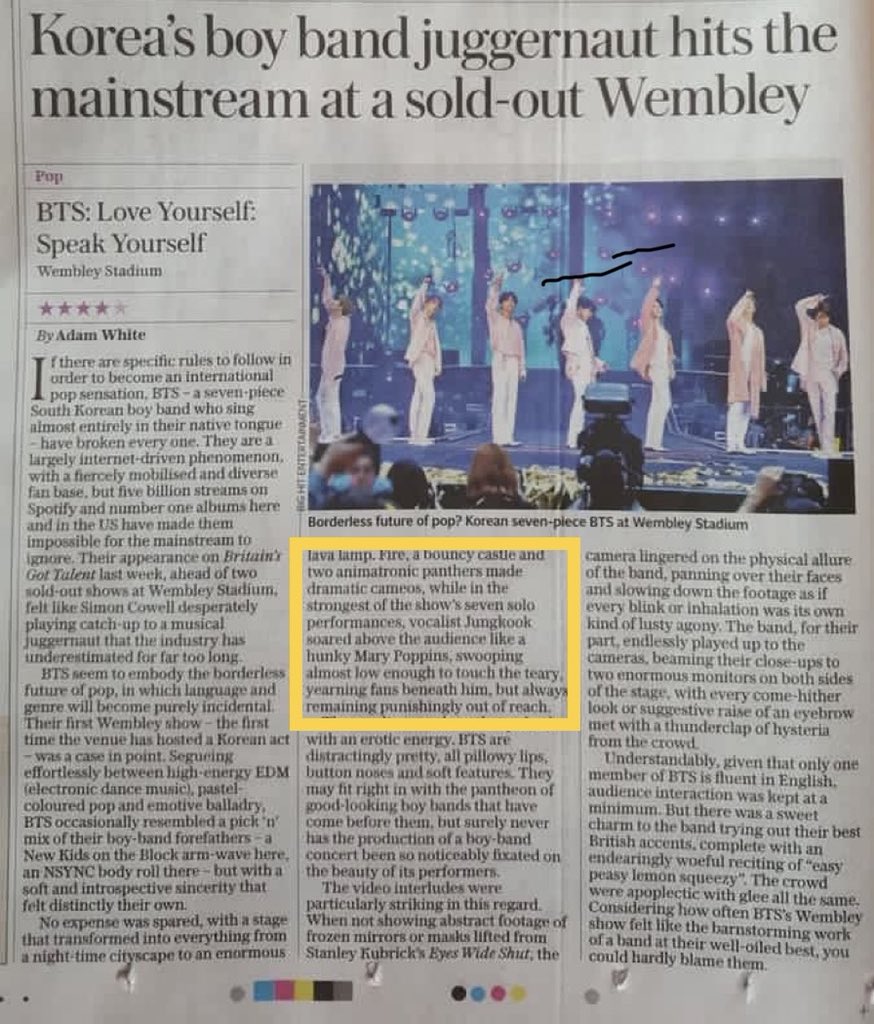 Again Jungkook being praised by international media. After BTS' Wembley concert, UK's The Telegraph picked Jungkook's Euphoria as "the strongest" of the seven solo performances.Just Queen Euphoria's long list of people left in awe 