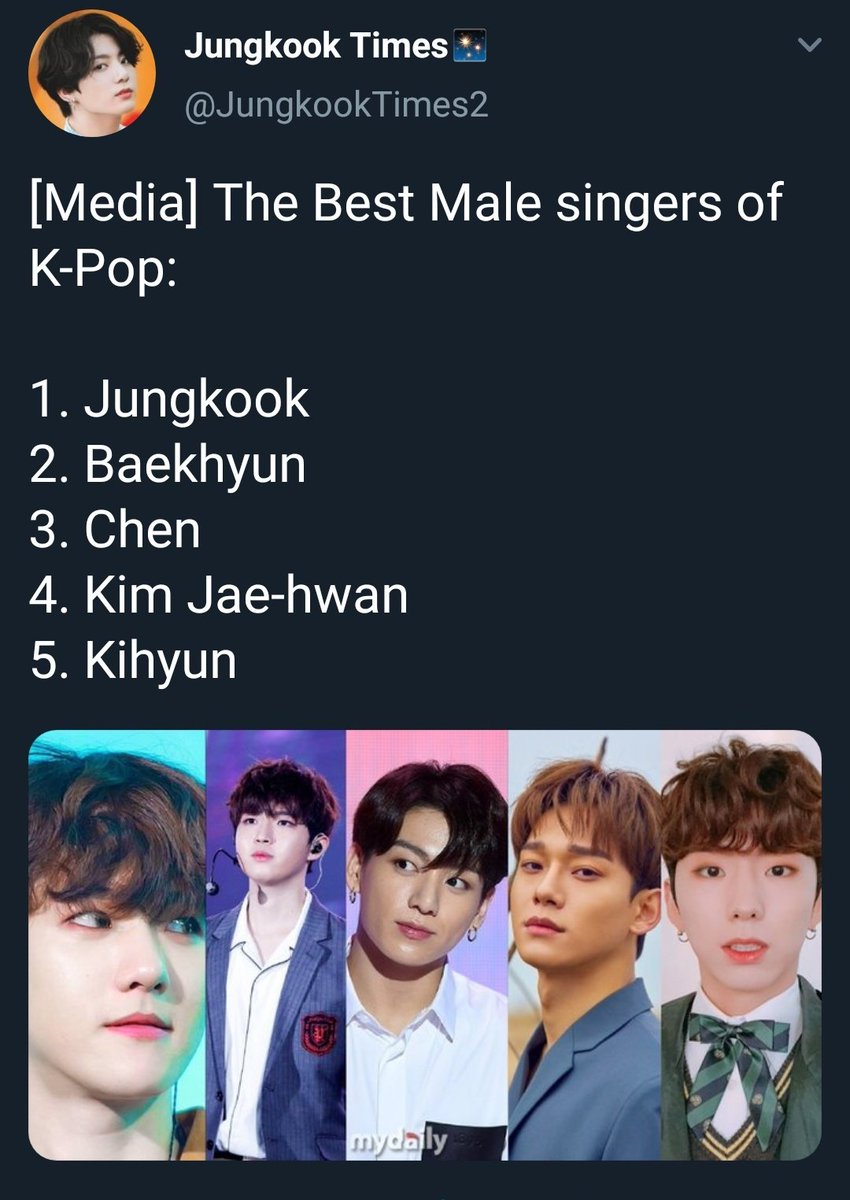 Jungkook being chosen as one of the idols with the most unique voices and best male singers in WHOLE K-pop by media and netizens multiple times. Without a doubt he's widely considered by both GP and professionals of the industry as a top singer 