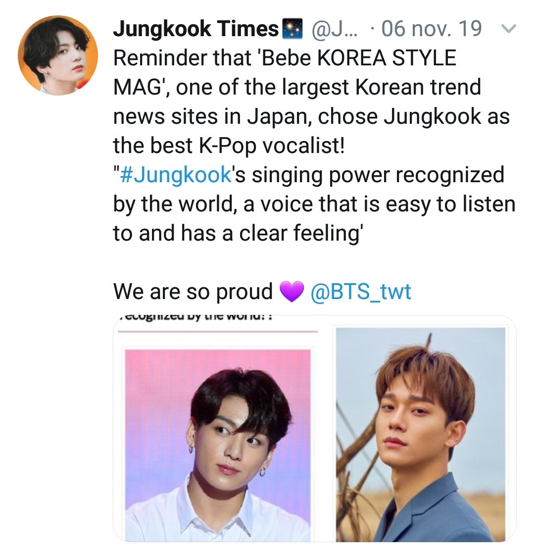 More of Jungkook being ranked as one of the best singers and all-rounders in the industry "he has solid abilities and is able to express his vocal in performances that require high technical skills"