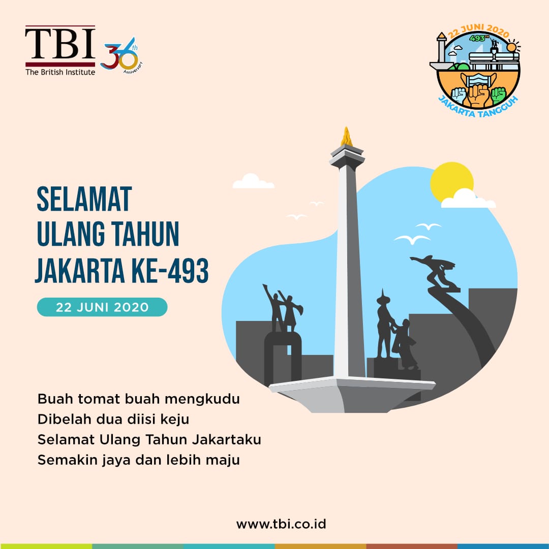 Selamat Hari Ulang Tahun Kota Jakarta kesayangan kita semua yang ke-493! Semoga semakin maju, tertata rapih kotanya dan cepat sembuh dari pandemi ini. Tetap semangat ya semua warganya!
#TBI #TBIKuningan #tbijakarta #hutjakarta493 #ulangtahunjakarta #jakarta #newnormal #dirumahaja