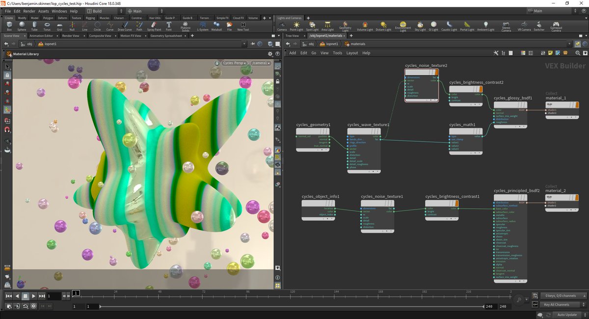 Vochsel's tweet photo. You can also create full Cycles material networks in Houdini too! #HdCycles https://t.co/dR6lJwlhJn