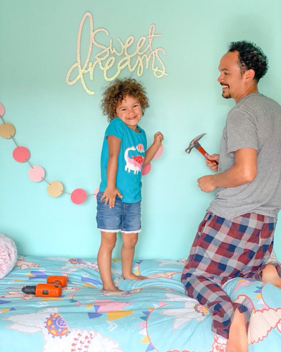 youngathrtmom's tweet photo. Look at my 𝗗𝗔𝗗. Isn’t he neat? Wouldn’t you say that my rooms now complete? #ad 🖼 🔨 It’s #FathersDay and time to celebrate 𝗦𝗨𝗣𝗘𝗥 𝗗𝗔𝗗𝗦 who master DIY projects! Follow @Lowes and #DadBuiltThis to share what your favorite dad is working on. https://t.co/wWY1J4brQv https://t.co/XqtkQx6lFK