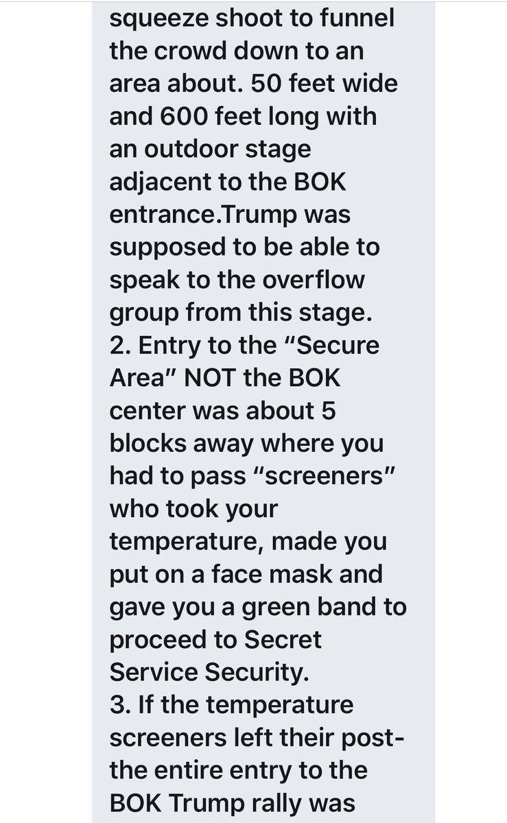 So I hear the OK rally temperature-takers... (the screeners) took off 2 hours before the rally started, effectively keeping thousands out. Here is a copy & paste firsthand account, decide for yourself it sounds plausible. It does to me.  Thread: