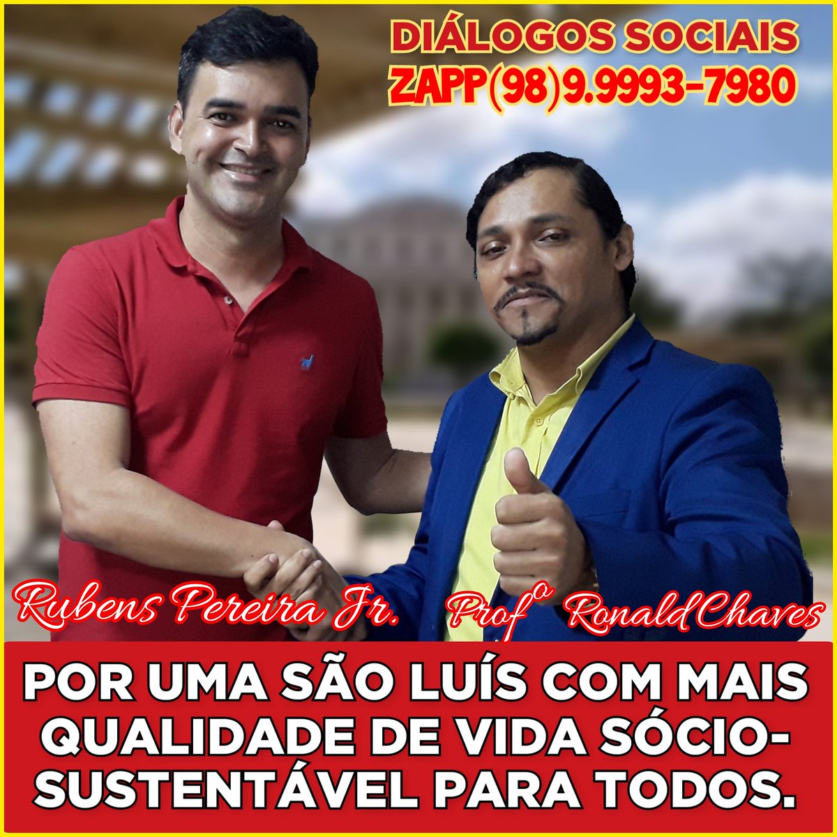 fecopema's tweet photo. A Parceria do Pré-candidato a Vereador Profº Ronald Chaves continua firme e Forte com o Pré-candidato a Prefeito de São Luís Rubens Pereira Jr.

Força e fé com mais qualidade de vida para todos.

https://t.co/YBbqi89TPc https://t.co/8Iagd9Nzbm