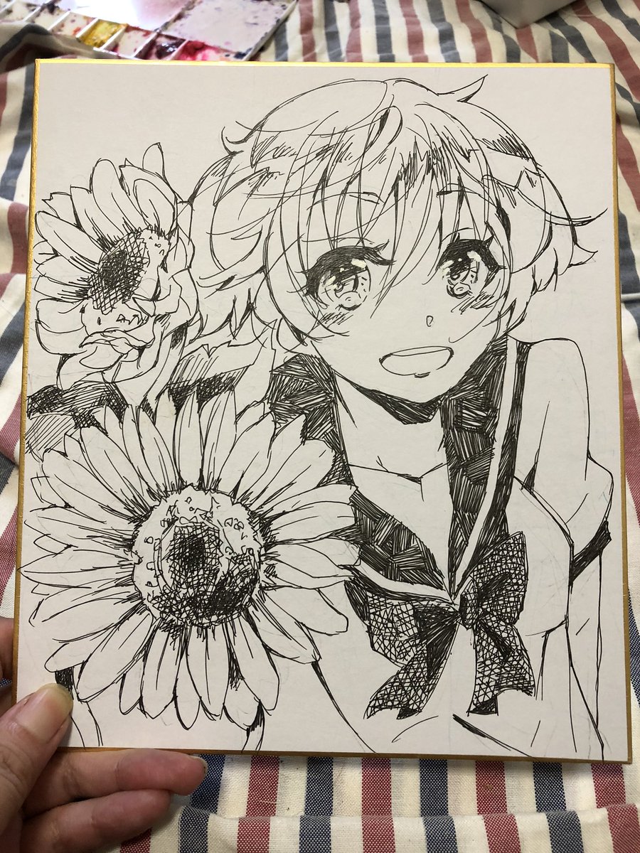 ひまわりふらわー イラストオーダー 夢絵 色紙 ひまわりふらわー様専用 イラストオーダー 夢絵 色紙