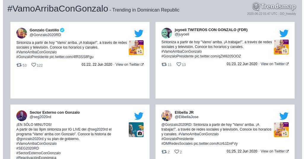 #vamoarribacongonzalo es ahora una tendencia en Dominican Republic

trendsmap.com/r/DO_hwsddy