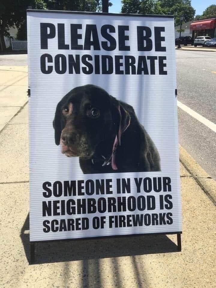 Dear asshats. Stop firing illegal fireworks, thanks.