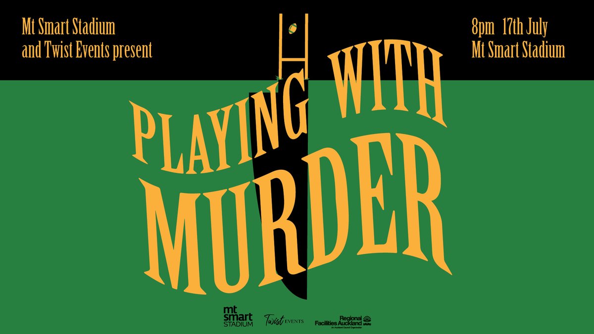 We're excited to announce Playing with Murder, a dual collab with Twist Events! This bespoke murder mystery event is coming to #MtSmart🏟️ on Fri 17th July 🔪

The most cliffhanging murder mystery event ever created will be played out at Mt Smart Stadium🔍🕵️

Tickets ON SALE SOON!