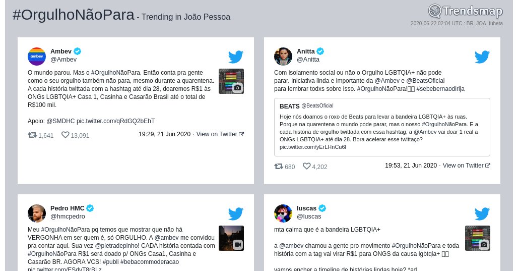 TrendsJPessoa's tweet photo. #orgulhonãopara é tendência em #JoãoPessoa

https://t.co/5183Hz1SE5 https://t.co/8wBdjTylVV