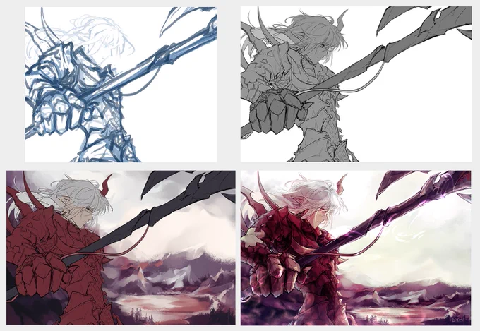 some process pics~ I think my favorite part of this was lining gae bolg 