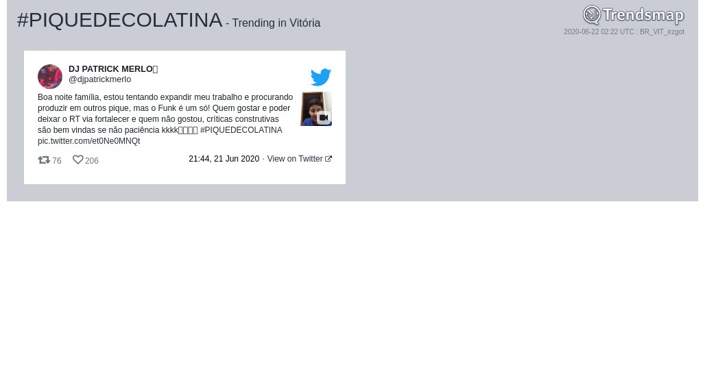 #piquedecolatina é tendência em #Vitória

trendsmap.com/r/BR_VIT_irzgot