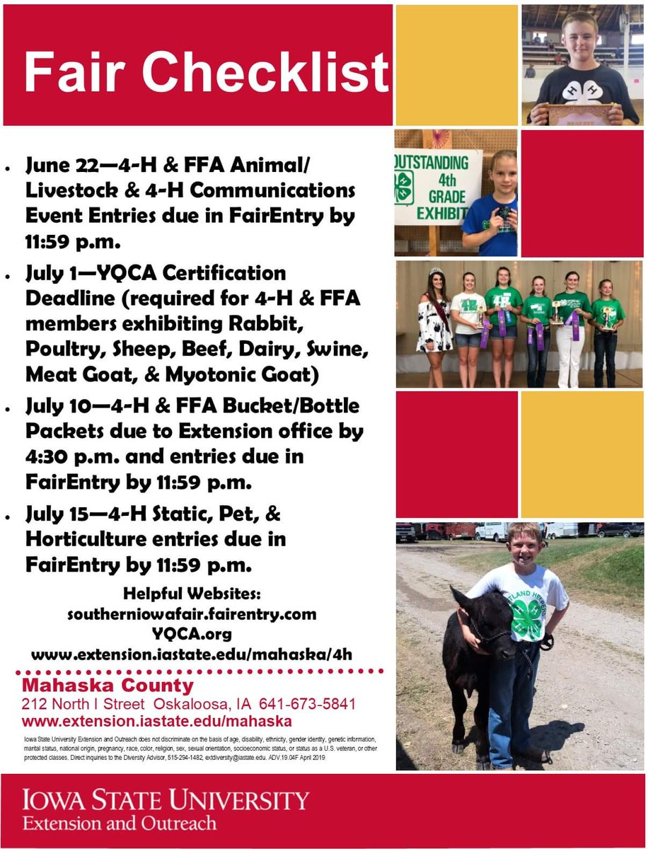 Mahaska4H's tweet photo. Planning to show at county fair?
Please read this. 
#SIFair20 https://t.co/2rIbDzeFVN