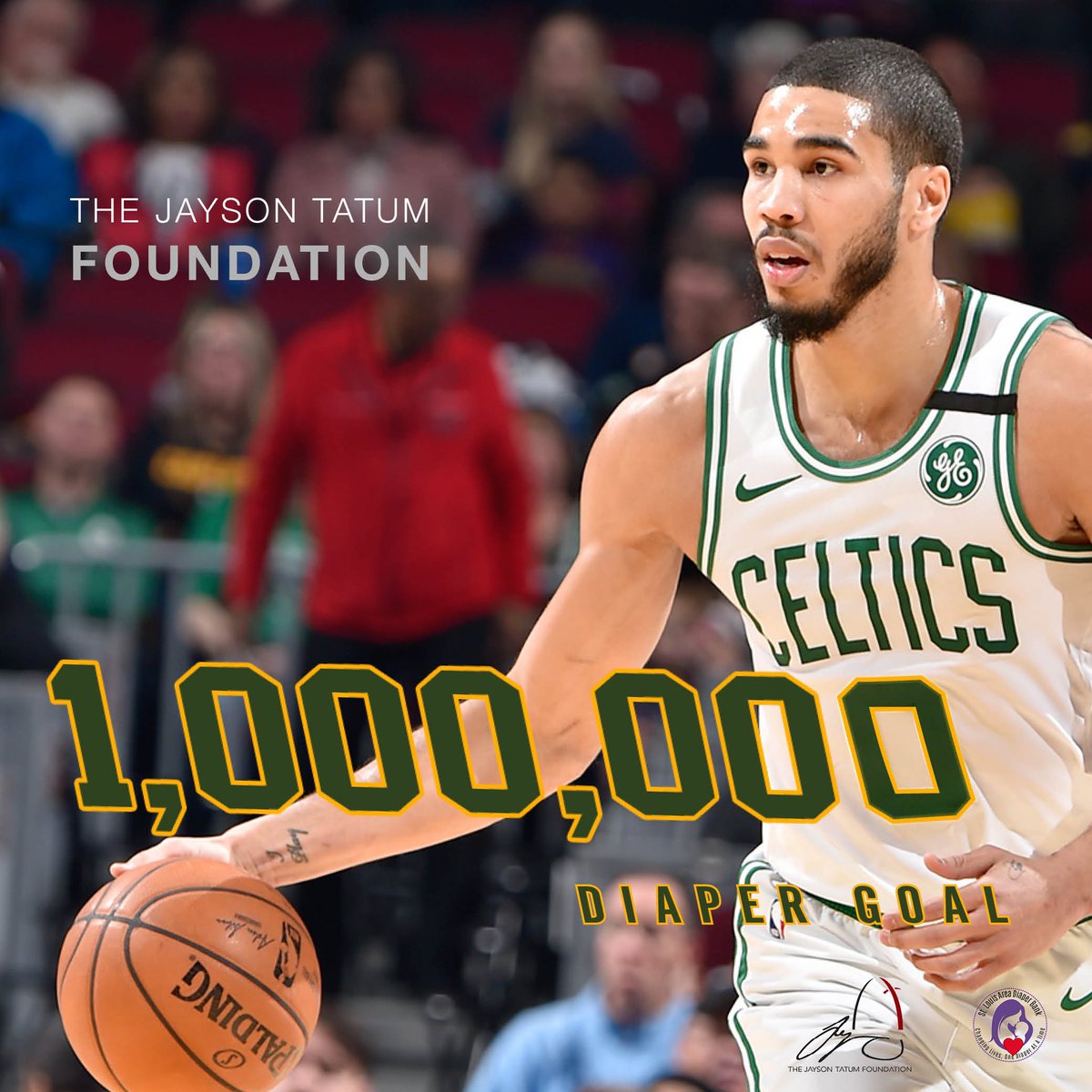 jaytatum0's tweet photo. On this Father’s Day, Deuce &amp; I need your help as we team up with the St. Louis Area Diaper Bank to raise 1,000,000 diapers for local families through our “DADDY &amp; DEUCE DIAPER DRIVE”.  Just $12.00 can provide a whole month of diapers.  [Link in bio!] https://t.co/0vfkRFNk8Y