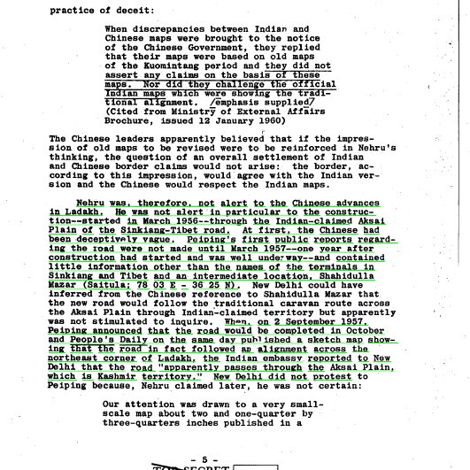 7/n Now let me tell you something interesting. China always made Nehru fool claiming that their maps are based on old references. Nehru wasn't alert even of China's advances in Ladakh, although the construction of the road had started in March 1956 (through Aksai).