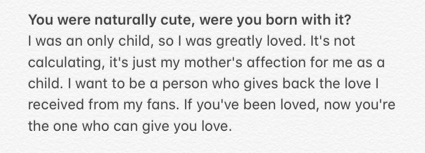 there are some people who insist that his love for fans and the members is"fake" or "over the top" he knows what people say about him, yet he doesn't change his personality to fit what people want. he shows his love the way he knows how, and doesn't lie for the cameras.