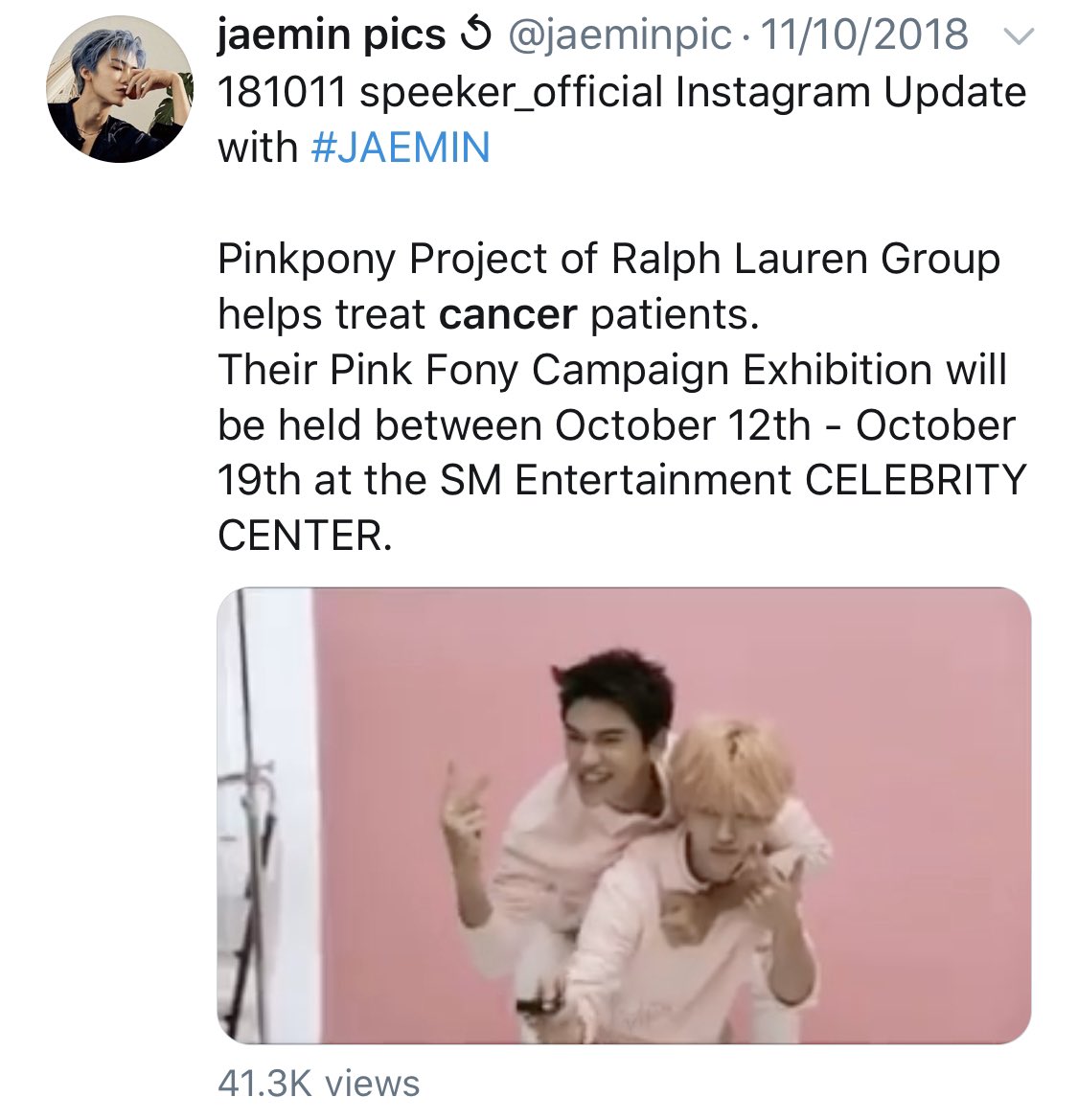 jaemin pics on X: jaemin was street casted whilst volunteering at an  animal shelter in his early teen years, as nct's jaemin he partnered with -  ralph lauren's cancer campaign - unicef