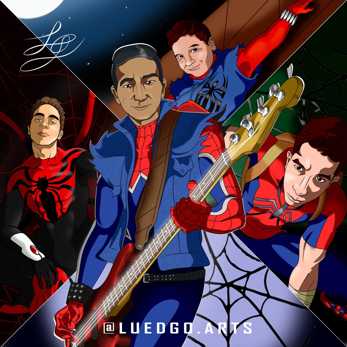 luedgo's tweet photo. #fatherday2020 #artwork
My father, my brothers and Me
Version #Spiderman
Can you identify each #spidey?
.
.
#digitalart #rt #follow #digitalartist #bass #brotherhood #comic #marvel https://t.co/Cuq9SWMQlY