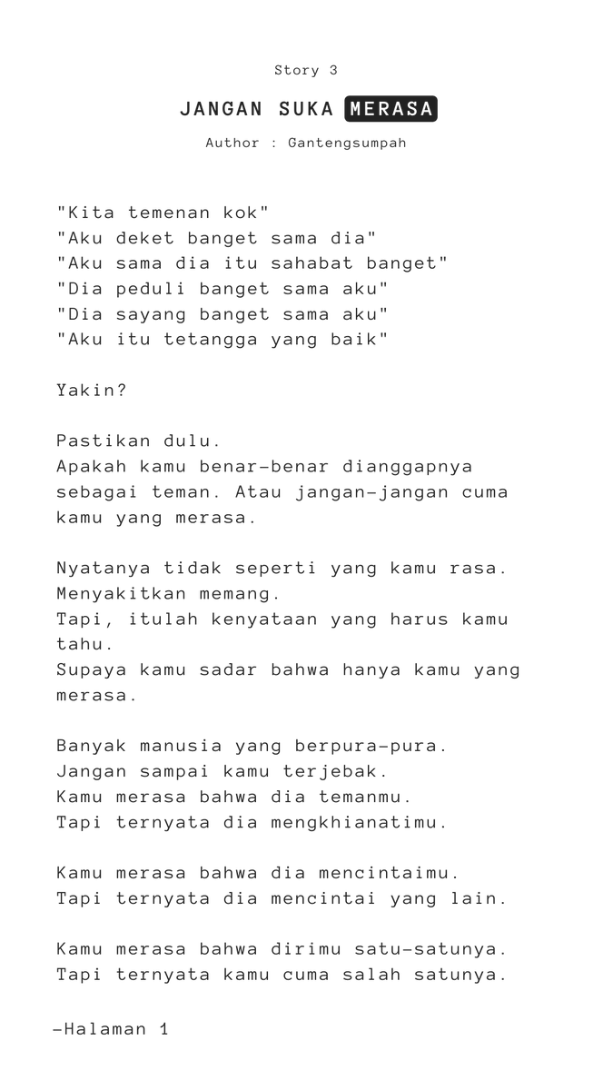 gantengsumpah's tweet photo. Jangan suka merasa. https://t.co/qsCRnXsqvt