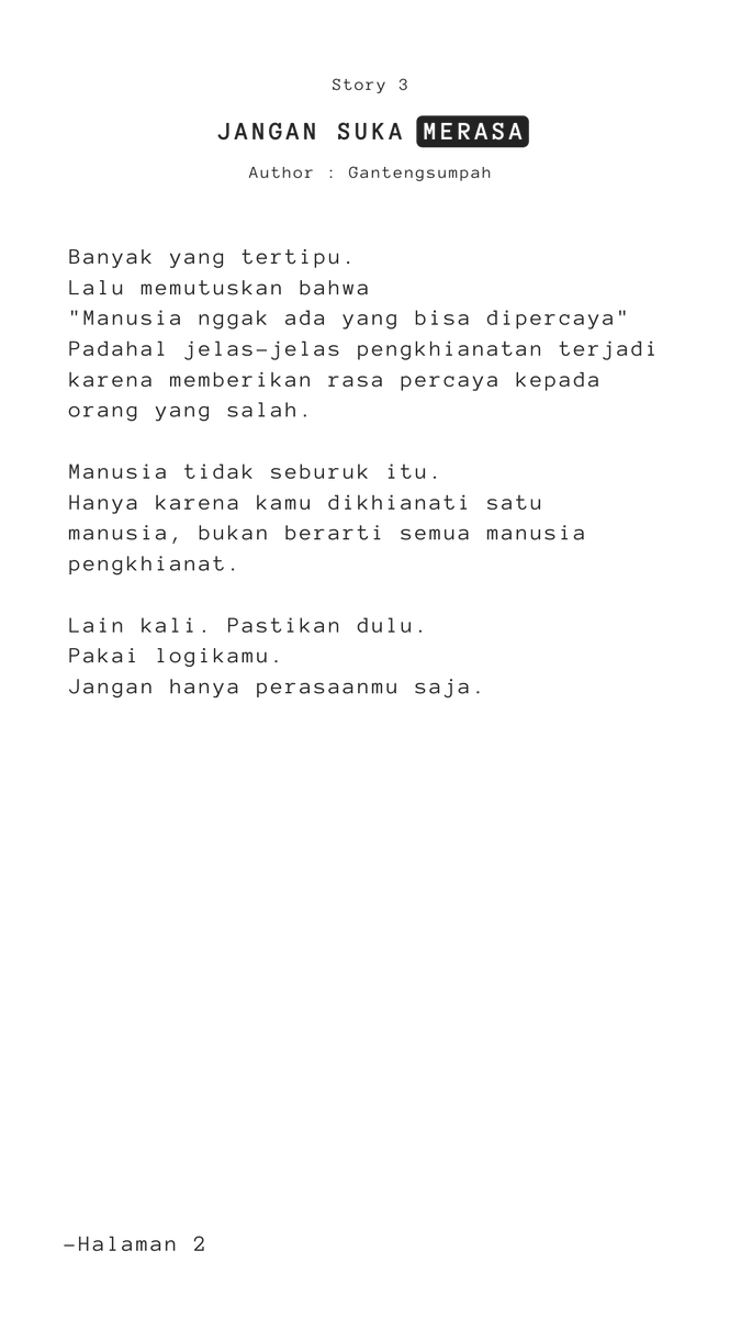 gantengsumpah's tweet photo. Jangan suka merasa. https://t.co/qsCRnXsqvt