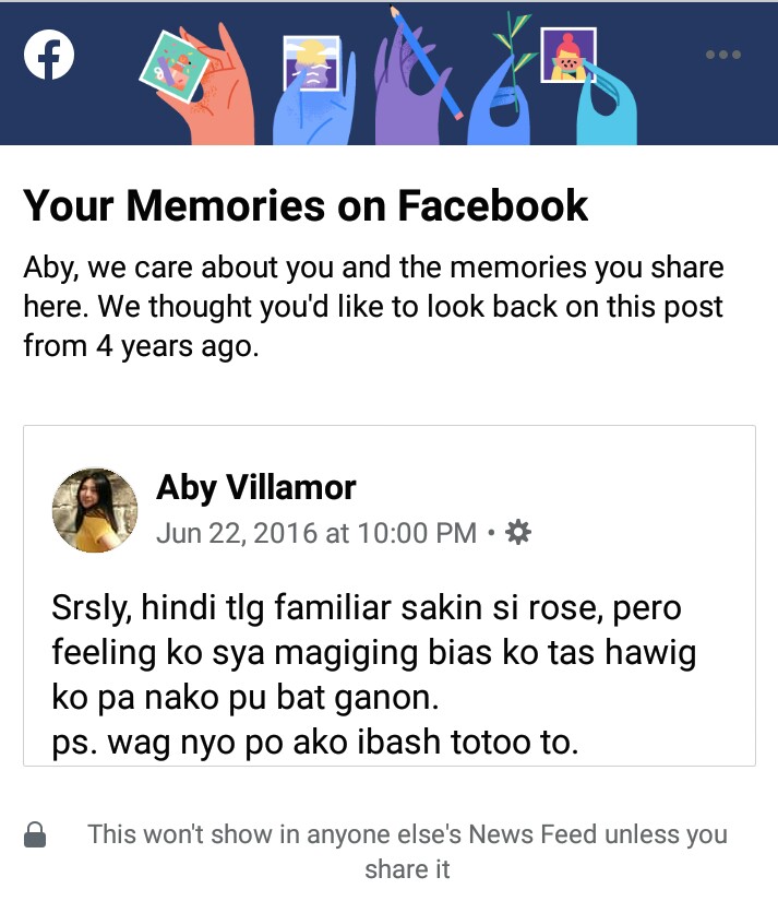 villamorabyy's tweet photo. SINASABI KO NA NGA BA'T ROSÉ STAN AKO SINCE DAY 1, HAHAHAHAH ADIK PA NGA.💓💓💓
#FourYearsWithROSE https://t.co/vKu4A8jfbV