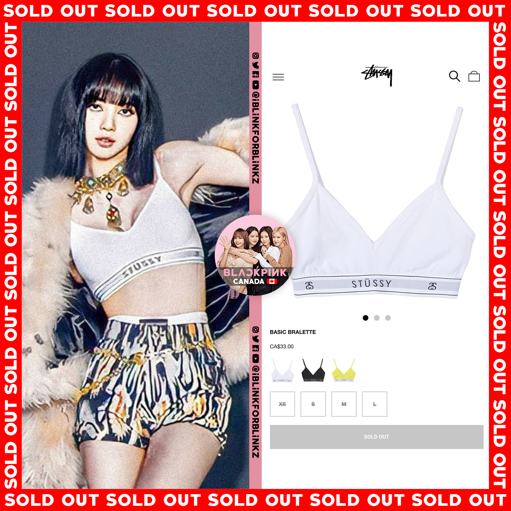 stussy basic bralette