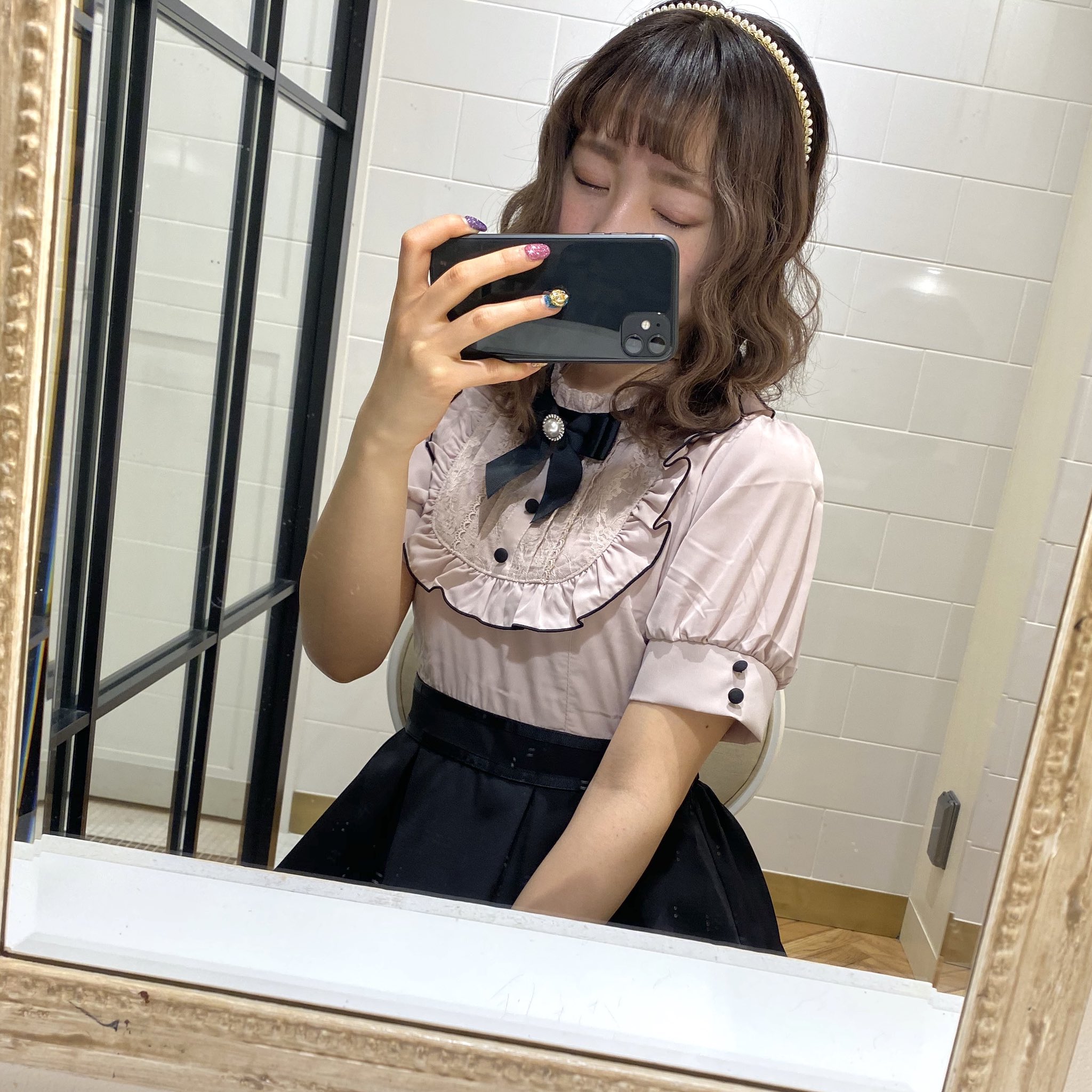 ワン子♡ an another angelus】 配色パイピングドット柄ワンピースコート