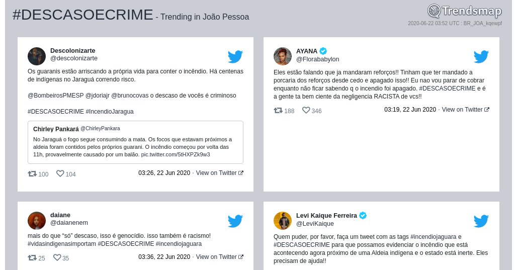 TrendsJPessoa's tweet photo. #descasoecrime é tendência em #JoãoPessoa

https://t.co/JkQMedQKTq https://t.co/gNW4UTm42q