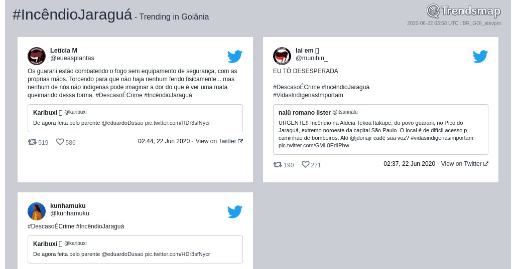 TrendsGoiania's tweet photo. #incendiojaragua é tendência em #Goiânia

https://t.co/yIaPxxD6xf https://t.co/GpqCJhShW4