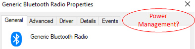 Wildreamz's tweet image. In #Windows10 #Version2004 it is no longer possible to prevent Windows 10 from auto power off my Bluetooth headphones to save power? 

Weird. @MicrosoftHelps