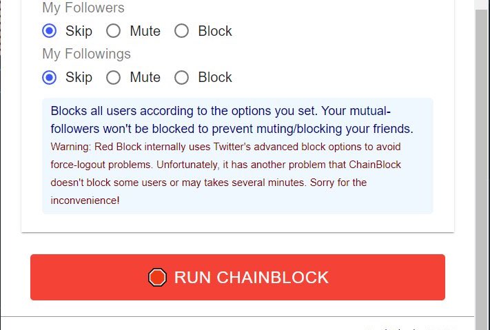 NOTE: I REPEAT  I REPEAT  PLEASE READ THIS SCROLL DOWN AND CHOOSE SKIP FOR "My Followers" and "My Followings" PLEASE CHOOSE THOSE OPTIONS OR ELSE YOU WILL AUTOMATICALLY BLOCK YOUR FOLLOWERS/PEOPLE YOU FOLLOWif you've done all of that correctly you shoulld be done