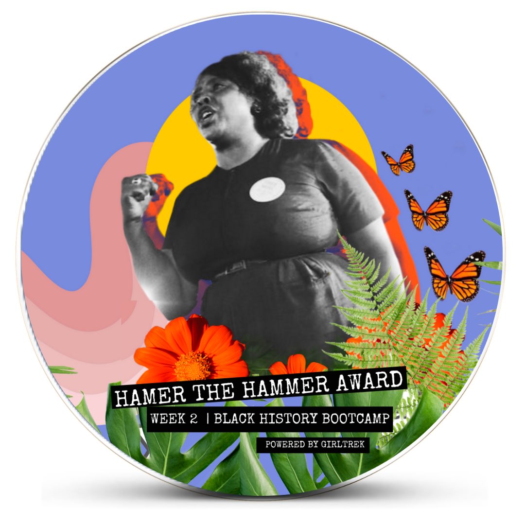 NicoleAMHall's tweet photo. For completing 10 days of #GirlTrek #BlackHistoryBootcamp, I earned the "HAMER the Hammer Award". I am a leader - an organizer. Fannie Lou Hamer would be proud. She said, "You can pray until you faint, but unless you…do something…God is not going to put it in your lap.” https://t.co/UcwN31G0tf