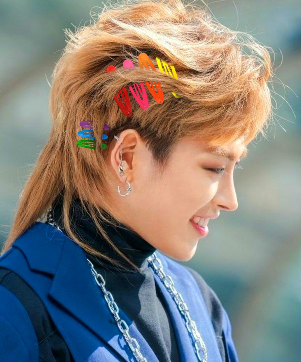 ateez with hair clips — a thread