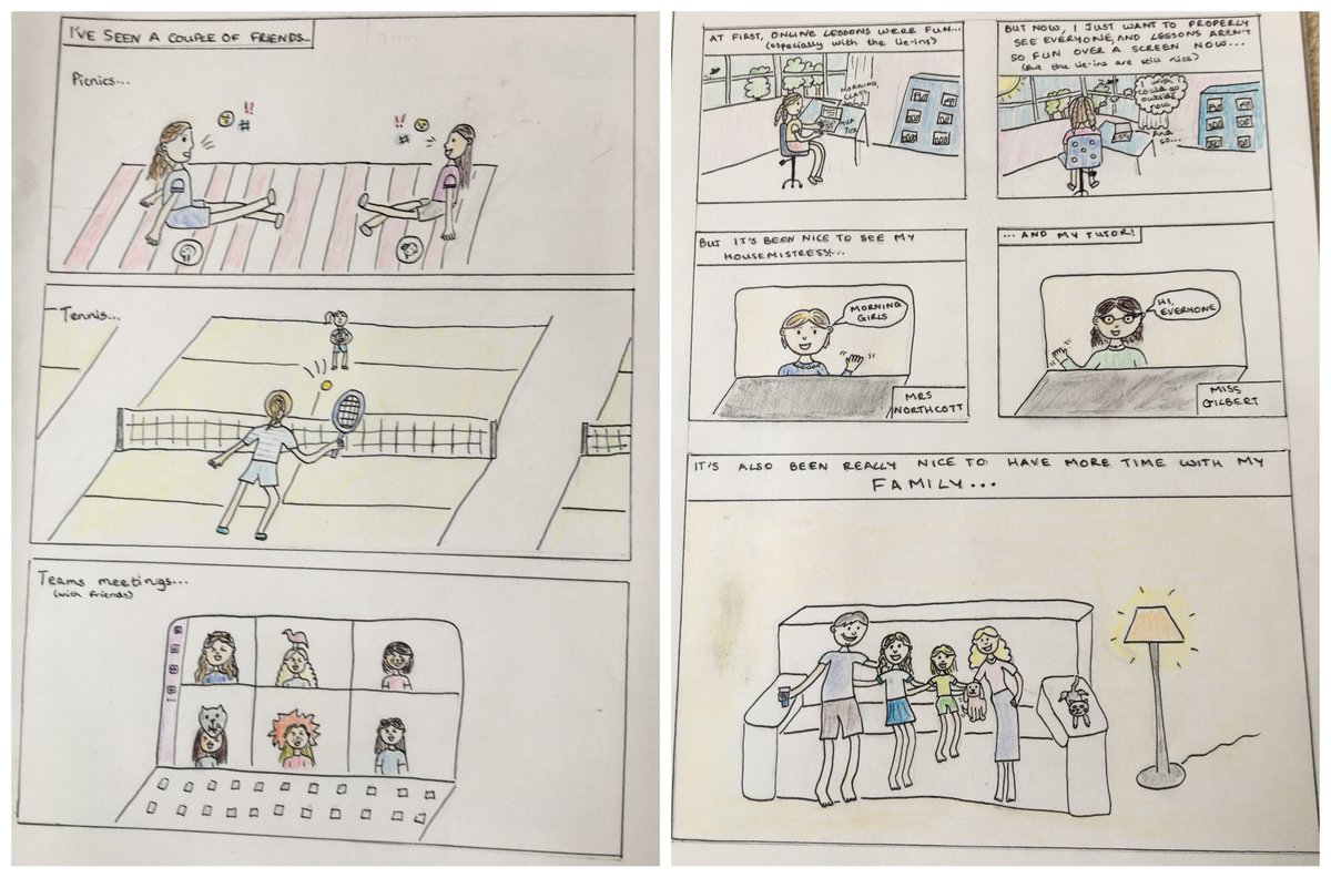 OakhamSch's tweet photo. Fantastic comic strip created by Lower School pupil Imi #offscreenchallenge https://t.co/qfaM2LvAys