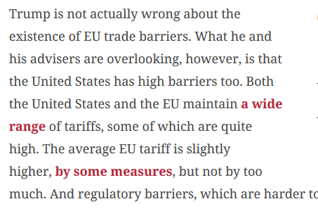 Anyway, who are the goodies and baddies in the US / EU trade conflict, so the UK can decide who to back? And here unfortunately we have a problem - because both do bad things, and even worse are likely to carry on doing so... 5/