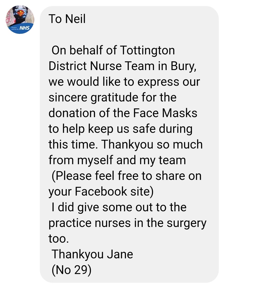 ARCWindowFilms's tweet image. Thank you message from Tottington District Nurse Team in Bury!
#makethevisor #NHS #keyworker