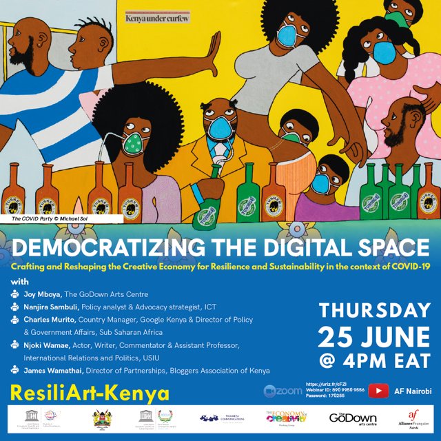 Creatives_Kenya's tweet photo. Democratizing The Digital Space.
 Join this discussion happening this Thursday 25th June,2020.

Login details on the flier. https://t.co/SraevWkhL3