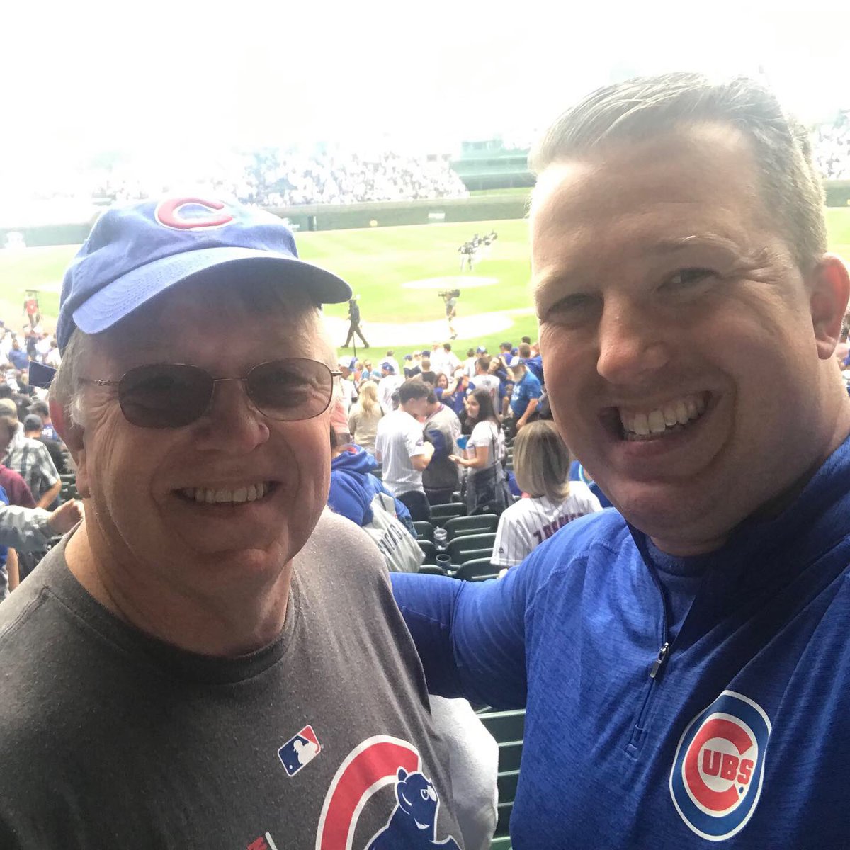 KNewnum's tweet photo. @NBCSCubs Taken last year! Glad we got it in together and plan to do it again!
#AuthenticFan https://t.co/LAPwEQmjbT