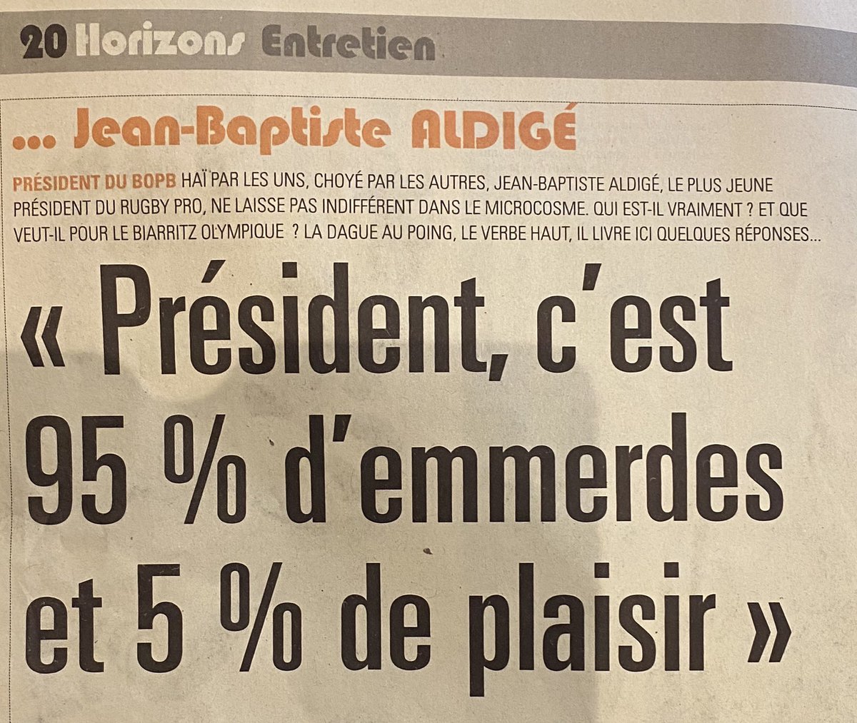 Tellement vrai.
Bientôt un an mon arrêt après 5 ans de présidence. 🏉
Je souhaite bon courage à tous les présidents en exercice. 👏👏👍👍
Respect. 
😢❤️⚪️ #SOV