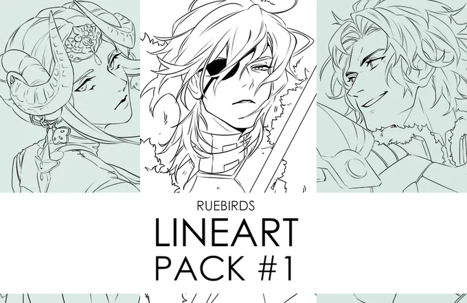 okay all! my first lineart pack is up and free for download! it includes 6 PNG files to colour in, for practice or just for fun! full sized, uncropped and messy for your pleasure lolol

➡️ https://t.co/dIpsQhPmai 