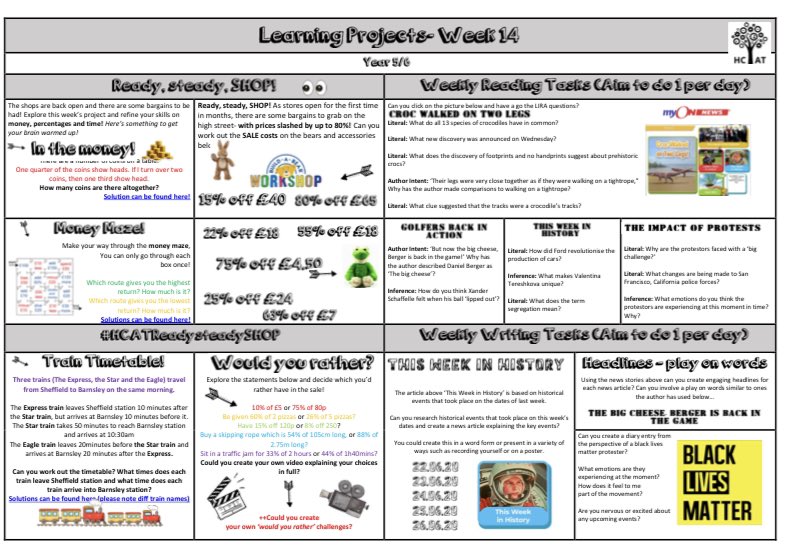 hcat_learning's tweet image. What a beautiful Monday morning! 🌞    Don’t forget to log onto seesaw and share your home learning. We’d love to see it on twitter too! Home learning is available to all year groups. 

hcacademytrust.education/hcat-homeworki…

#HomeLearningUK #Week14